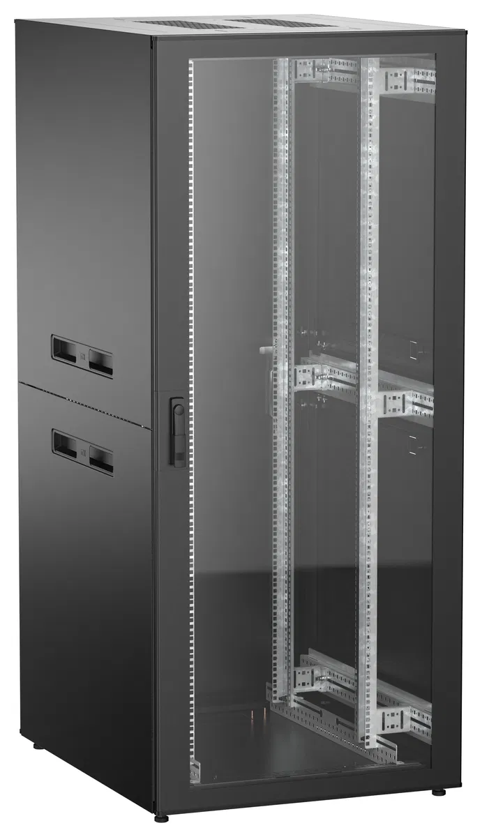 ITK UNITBOX N Шкаф сетевой 19" напольный 38U 800х1000мм стеклянная передняя дверь задняя металлическая черный UBN05-38U81-GM