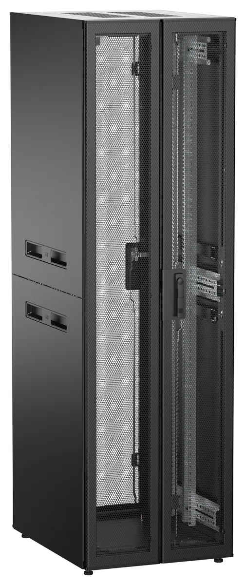 ITK UNITBOX N Шкаф сетевой 19" напольный 42U 600х800мм двери перфорированная металлическая двустворчатая перфорированная черный UBN05-42U68-2PP