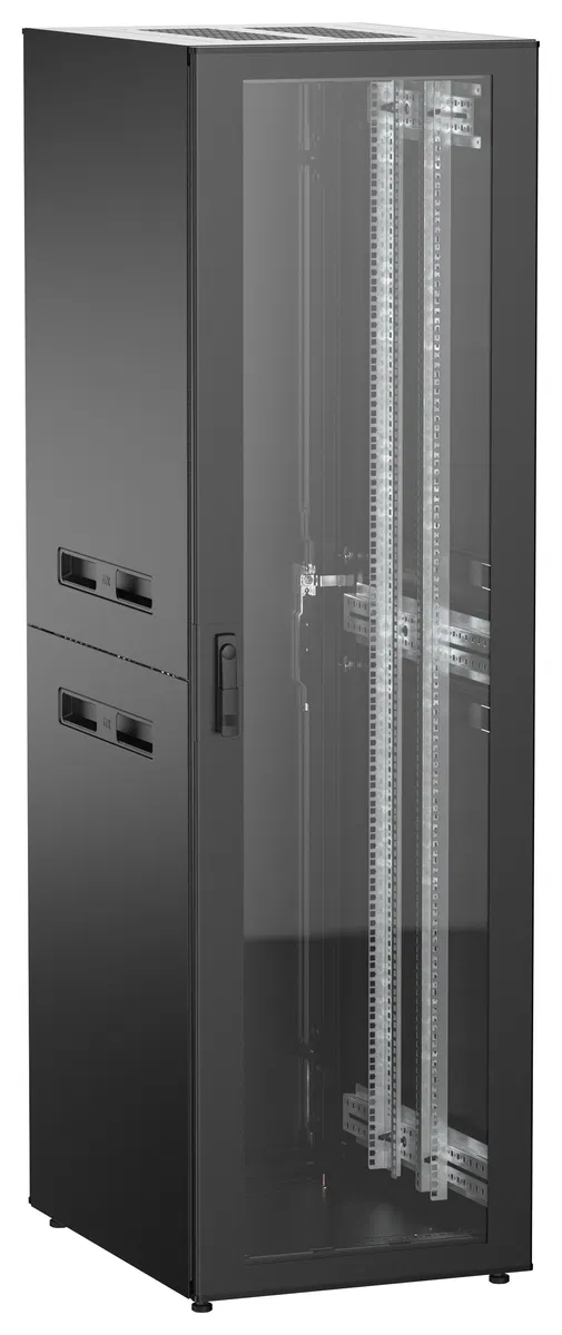 ITK UNITBOX N Шкаф сетевой 19" напольный 42U 600х800мм стеклянная передняя дверь задняя металлическая черный UBN05-42U68-GM