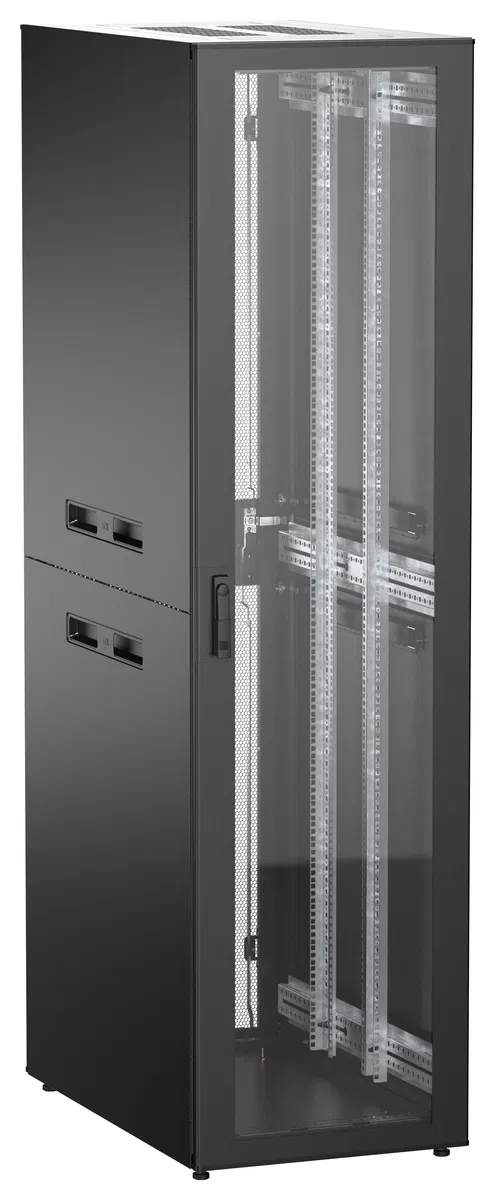 ITK UNITBOX N Шкаф сетевой 19" напольный 47U 600х1000мм стеклянная передняя дверь задняя перфорированная черный UBN05-47U61-GP