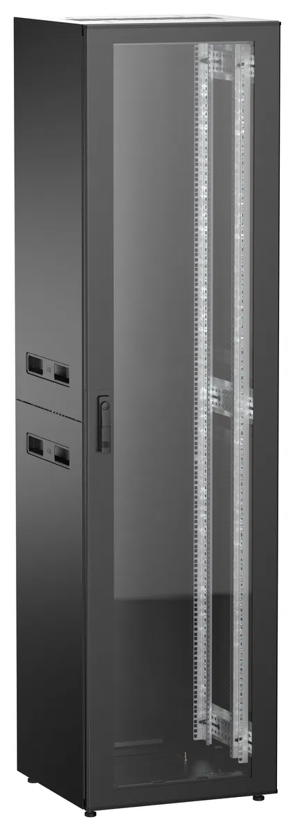 ITK UNITBOX N Шкаф сетевой 19" напольный 47U 600х600мм стеклянная передняя дверь черный UBN05-47U66-G