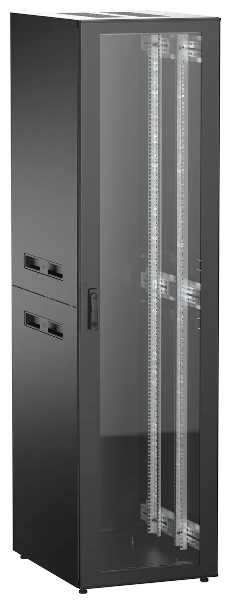 ITK UNITBOX N Шкаф сетевой 19" напольный 47U 600х800мм стеклянная передняя дверь черный UBN05-47U68-G