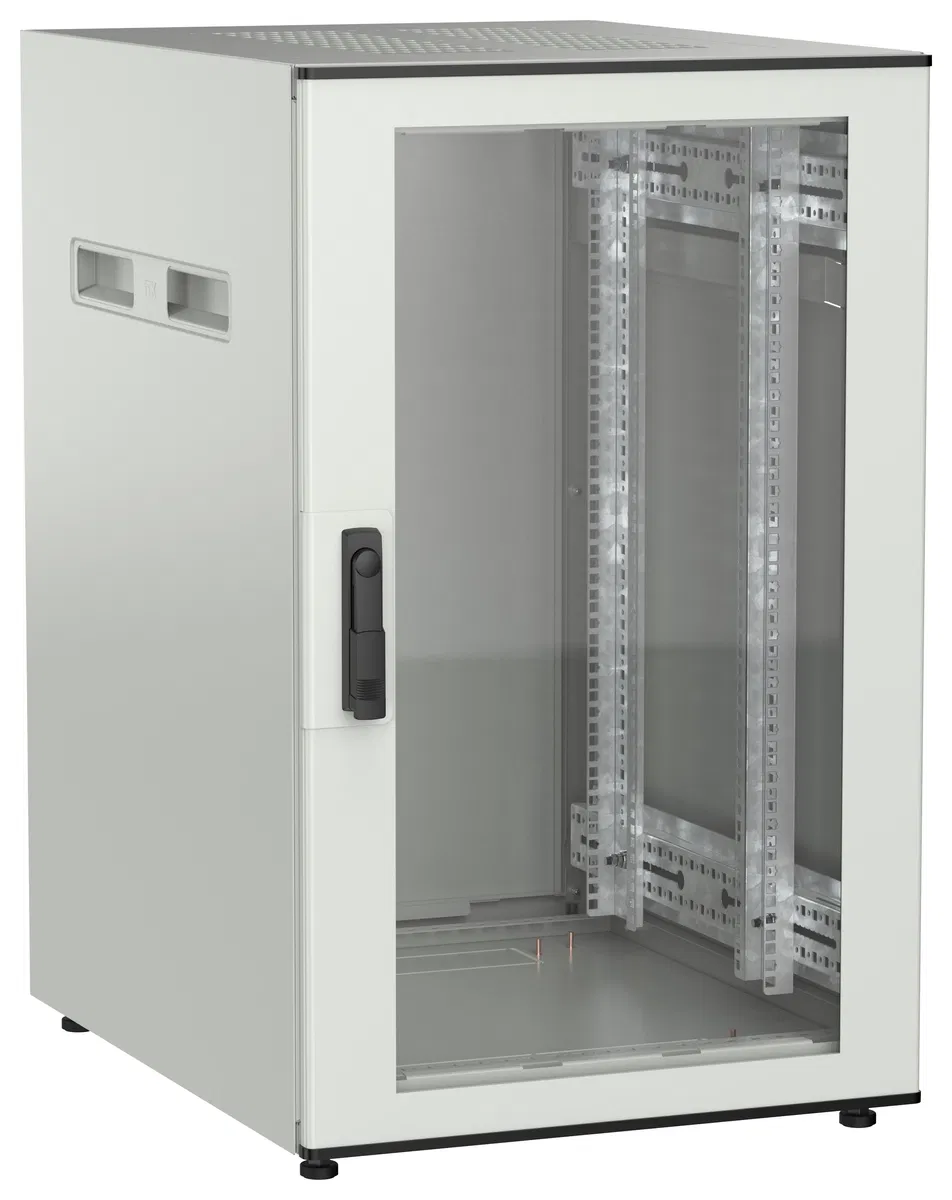 ITK UNITBOX N Шкаф сетевой 19" напольный 18U 600х800мм стеклянная передняя дверь серый UBN35-18U68-G