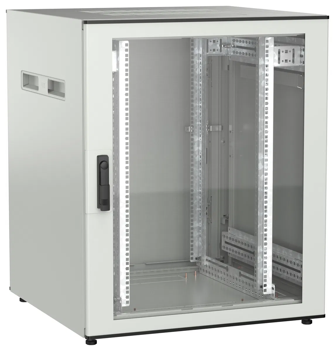 ITK UNITBOX N Шкаф сетевой 19" напольный 18U 800х800мм стеклянная передняя дверь задняя металлическая серый UBN35-18U88-GM