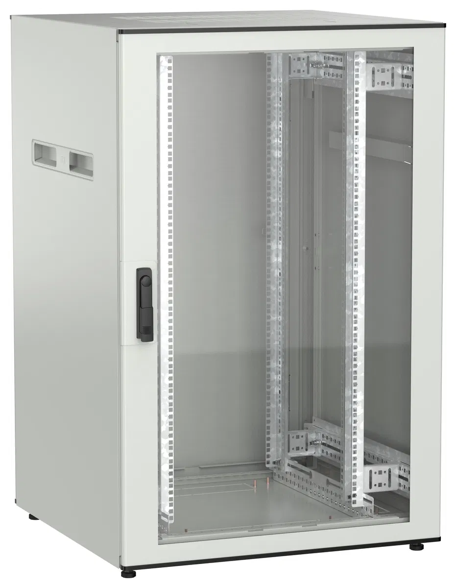 ITK UNITBOX N Шкаф сетевой 19" напольный 24U 800х800мм стеклянная передняя дверь задняя металлическая серый UBN35-24U88-GM