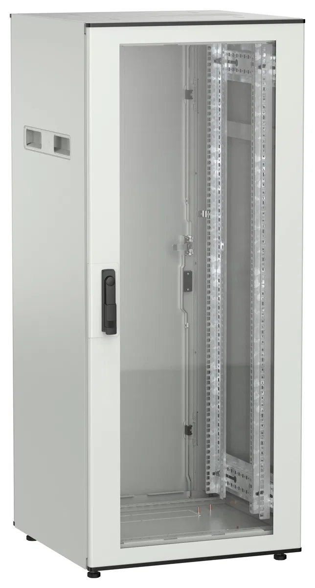 ITK UNITBOX N Шкаф сетевой 19" напольный 28U 600х600мм стеклянная передняя дверь задняя металлическая серый UBN35-28U66-GM