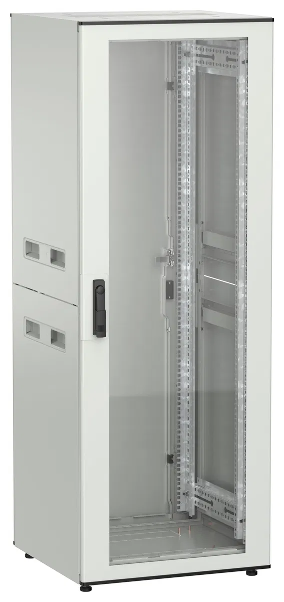 ITK UNITBOX N Шкаф сетевой 19" напольный 33U 600х600мм стеклянная передняя дверь задняя металлическая серый UBN35-33U66-GM