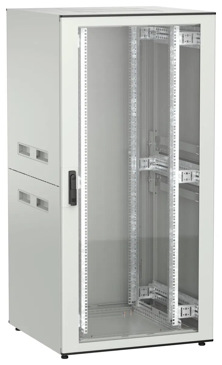 ITK UNITBOX N Шкаф сетевой 19" напольный 33U 800х800мм стеклянная передняя дверь задняя металлическая серый UBN35-33U88-GM