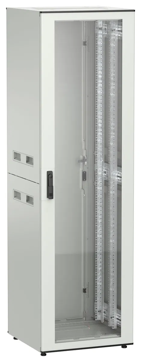 ITK UNITBOX N Шкаф сетевой 19" напольный 42U 600х600мм стеклянная передняя дверь задняя металлическая серый UBN35-42U66-GM