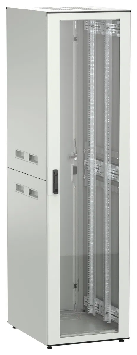 ITK UNITBOX N Шкаф сетевой 19" напольный 47U 600х800мм стеклянная передняя дверь задняя металлическая серый UBN35-47U68-GM