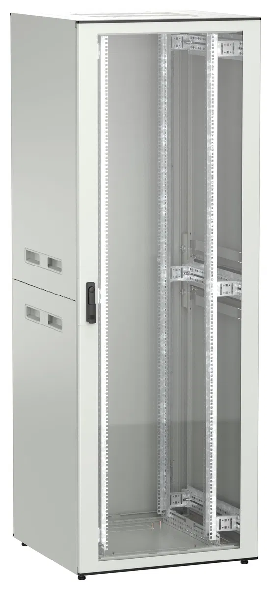 ITK UNITBOX N Шкаф сетевой 19" напольный 47U 800х800мм стеклянная передняя дверь задняя металлическая серый UBN35-47U88-GM