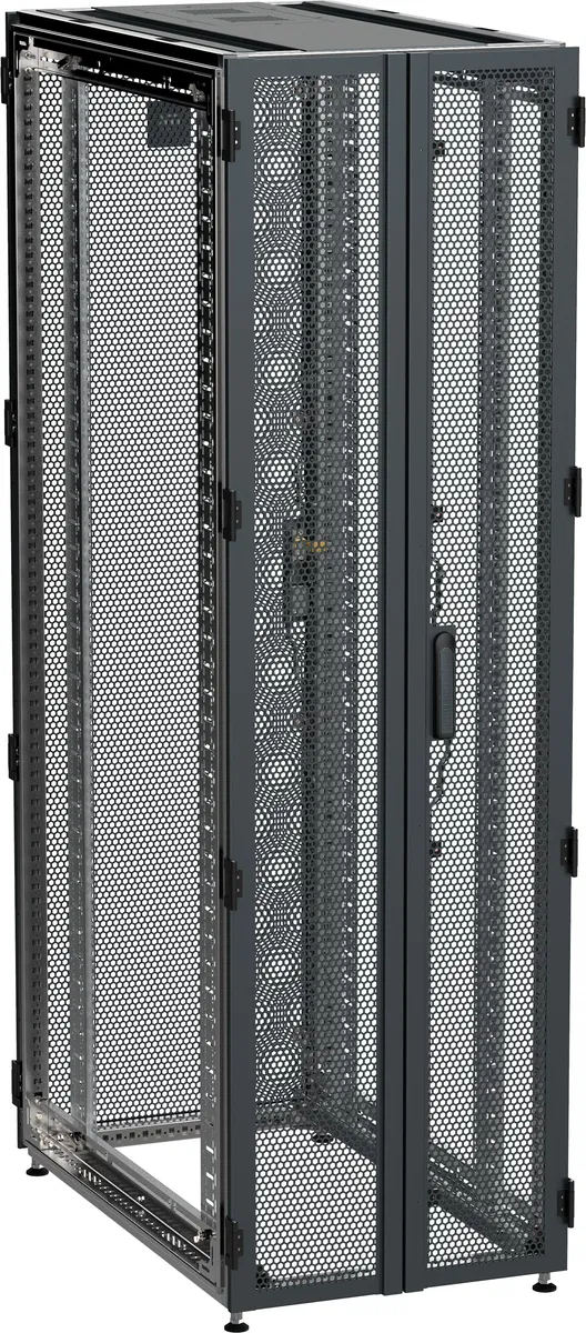 ITK by ZPAS Шкаф серверный 19" 45U 600х1200 двухстворчатые перфорированные двери черный РФ ZP05-45U-0612-P2P-R