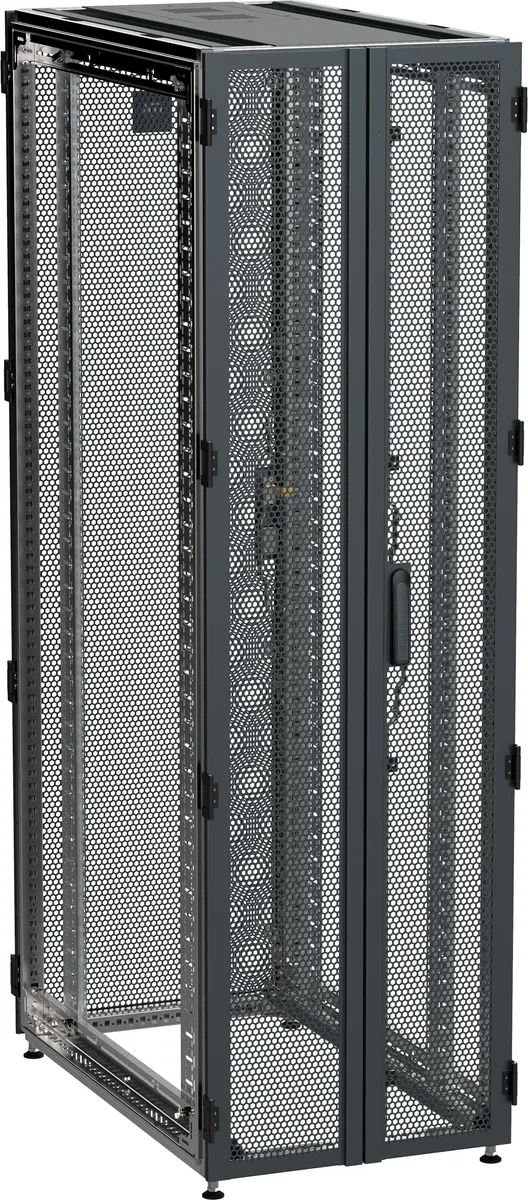 ITK by ZPAS Шкаф серверный 19" 47U 600х1000 двухстворчатые перфорированные двери черный РФ ZP05-47U-0610-P2P-R