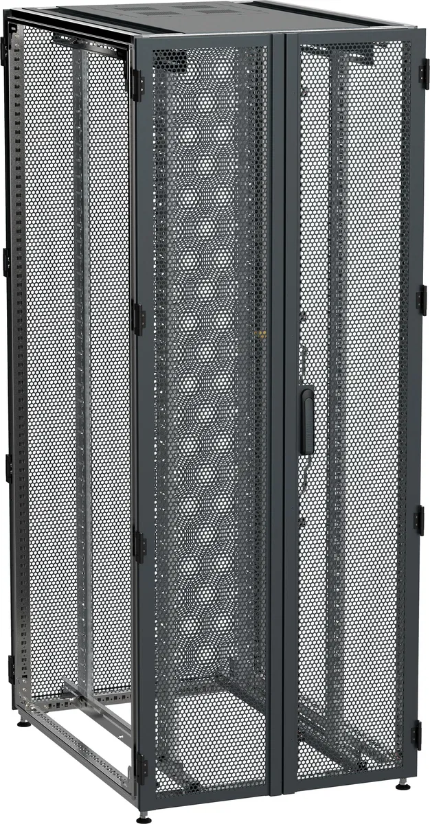 ITK by ZPAS Шкаф серверный 19" 47U 800х1000 двухстворчатые перфорированные двери черный РФ ZP05-47U-0810-P2P-R