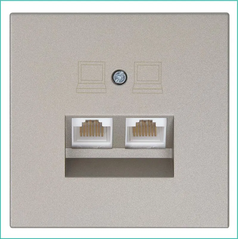 Розетка компьютерная 2-м СП RJ45 FD кат.5E с накладкой механизм бронза Jasmart FD6106BR