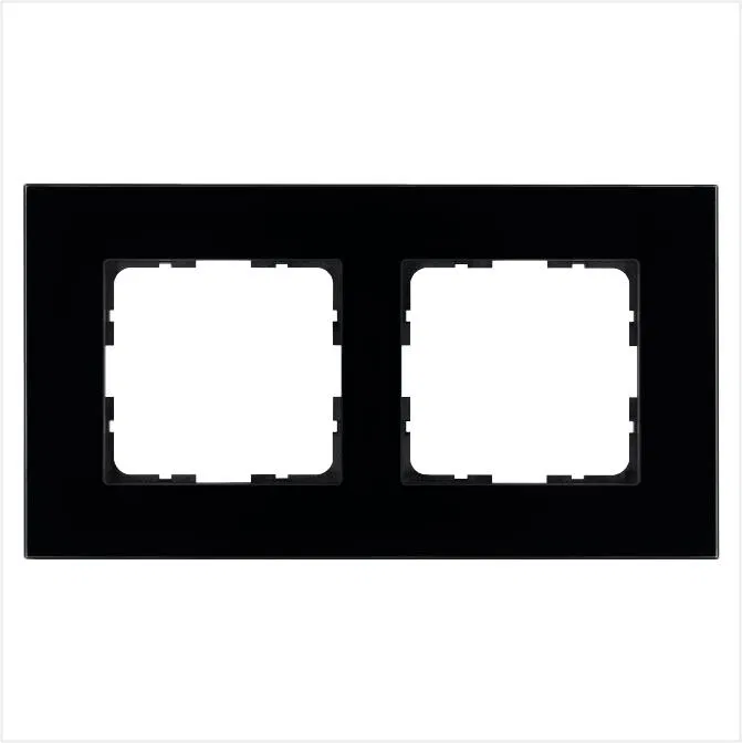 Рамка 2-м G-Glass стекло черн. Black Glass Jasmart G1002GB