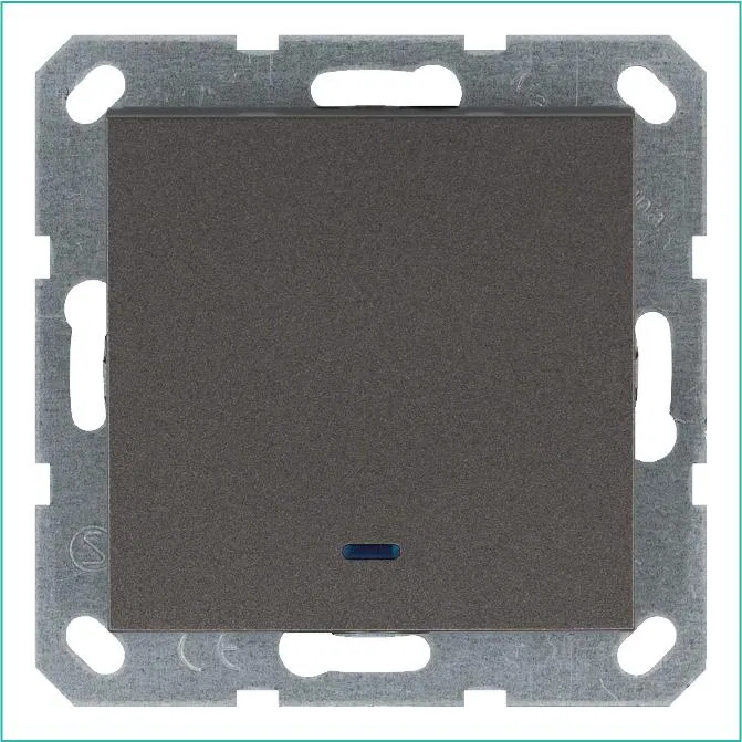 Выключатель 1-кл. 10А IP20 с подсветкой механизм мокко Jasmart G3011NZ