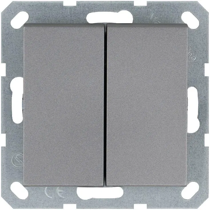 Кнопка 2-кл. 10А IP20 с переключающим контактом механизм алюм. Jasmart G3020S