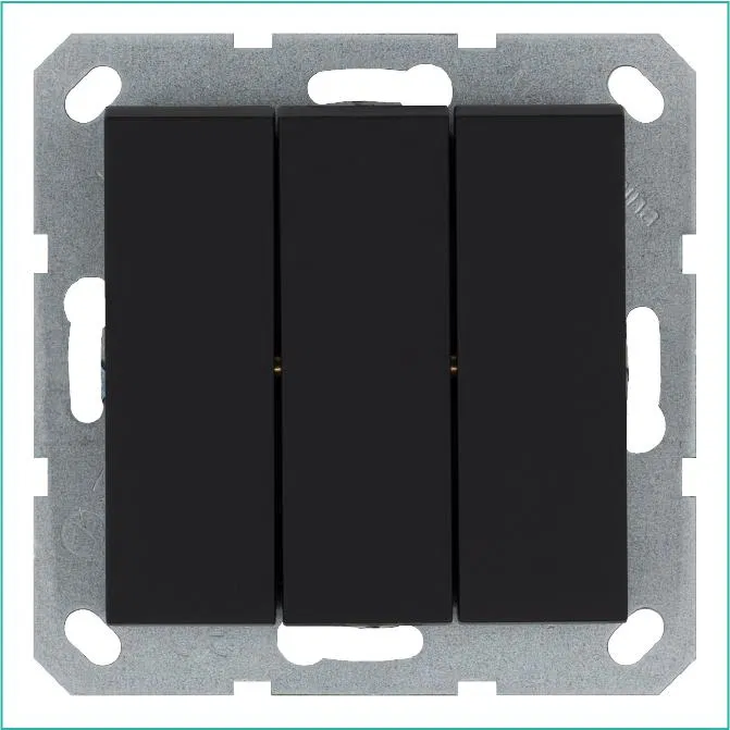 Выключатель 3-кл. 10А IP20 механизм черн. матовый soft touch Jasmart G3031PB