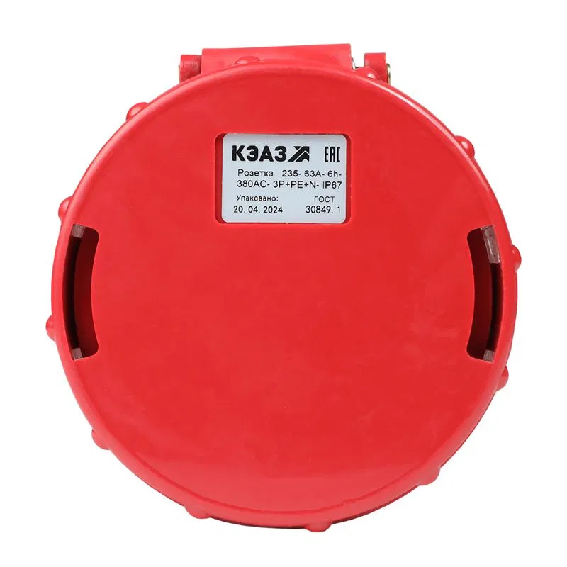 Розетка кабельная 235 63А 380AC 3P+PE+N 6ч IP67 КЭАЗ 222764