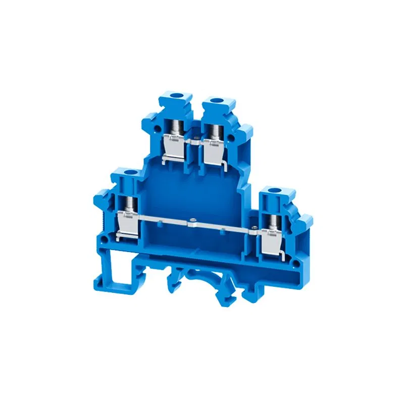Клемма двухъярусная винтовая OptiClip CDL-4-2L-I-BU син. КЭАЗ 289804