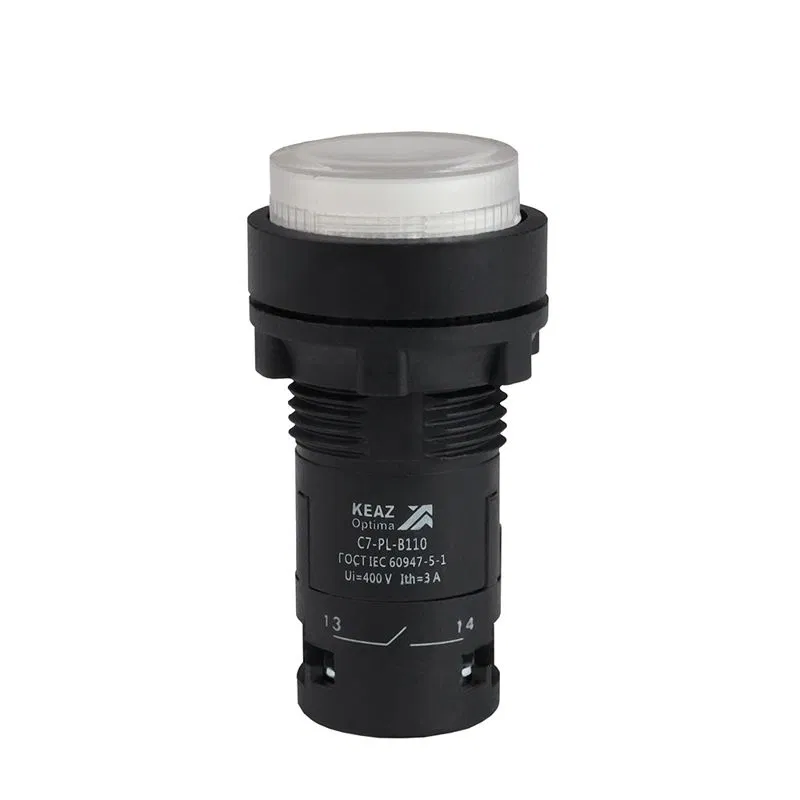 Кнопка с подсветкой OptiSignal Compact D22 С7-PL-B101 бел. 1НЗ 24В AC/DC XB7NW31B2 КЭАЗ 362084