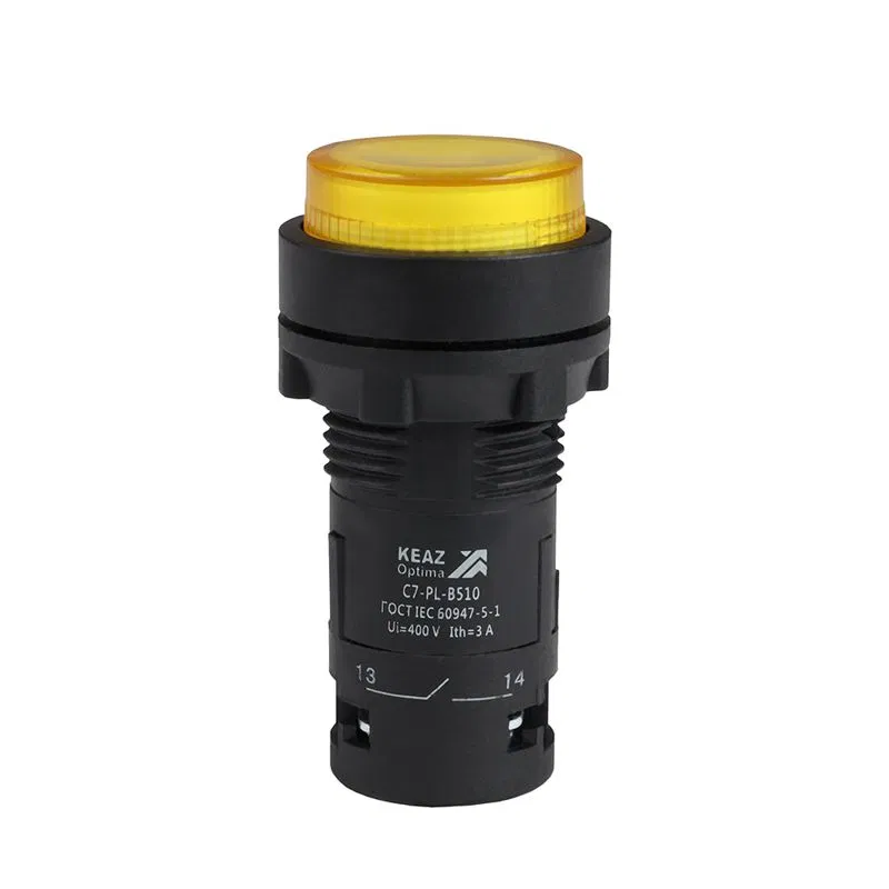 Кнопка с подсветкой OptiSignal Compact D22 С7-PL-B510 желт. 1НО 24В AC/DC XB7NW35B1 КЭАЗ 362092
