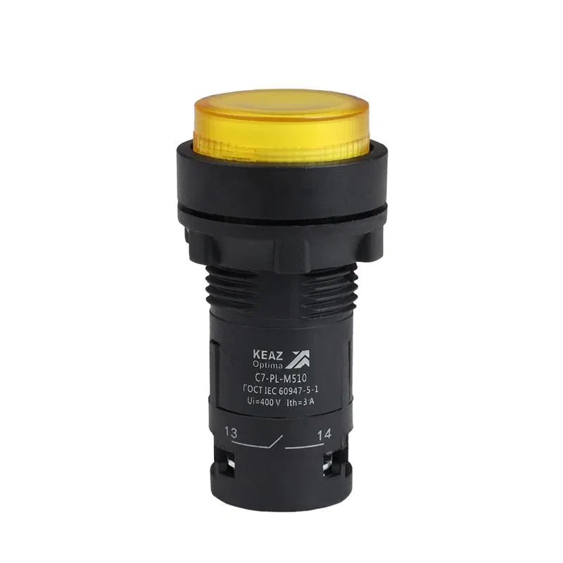 Кнопка с подсветкой OptiSignal Compact D22 С7-PL-M510 желт. 1НО 230В AC XB7NW35M1 КЭАЗ 362102