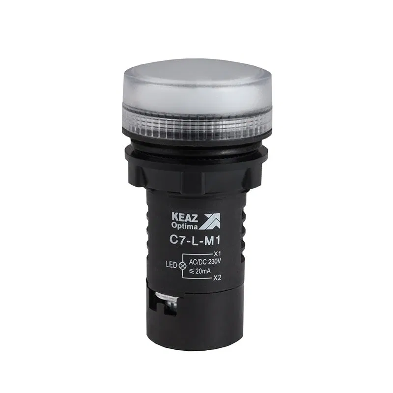 Лампа светодиодная OptiSignal Compact D22 С7-L-M1 бел. 230В AC/DC XB7EV01MP КЭАЗ 362158