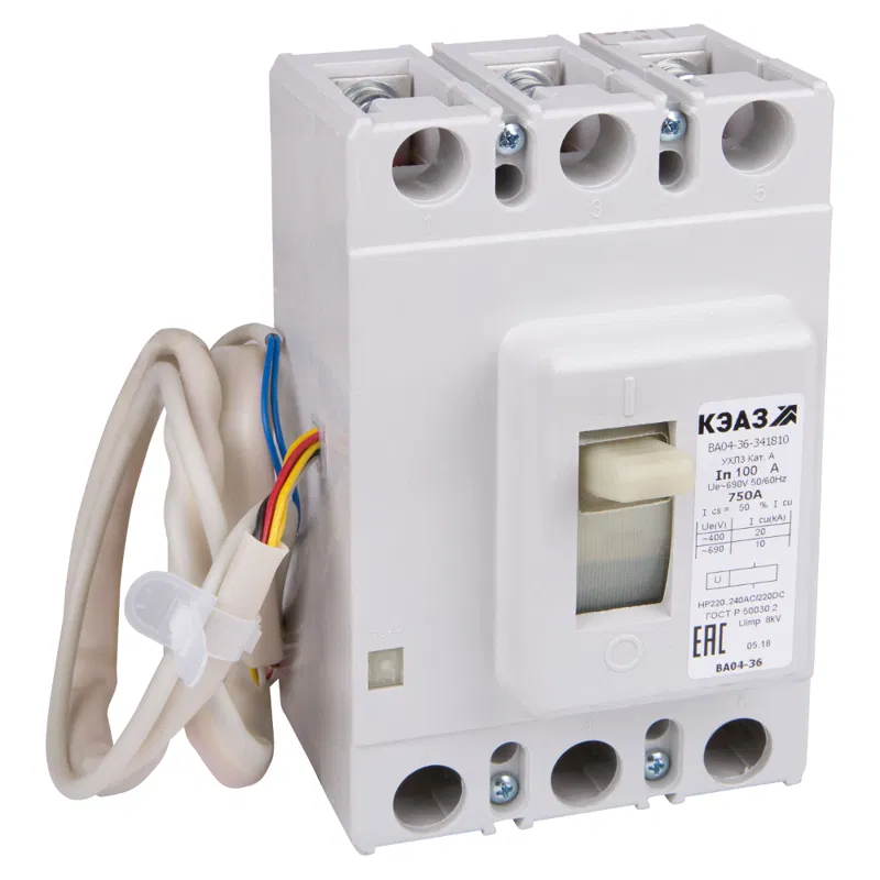 Выключатель автоматический 3п 80А 20кА ВА04 36-341810 80А 800 440DC HP24AC/DC УХЛ3 КЭАЗ 372012