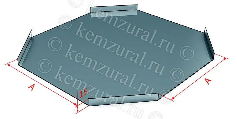 Крышка для X-образ. ответвителя КЛК 100 сталь 1.0мм УТ1.5 КЭМЗ 114 101103 14