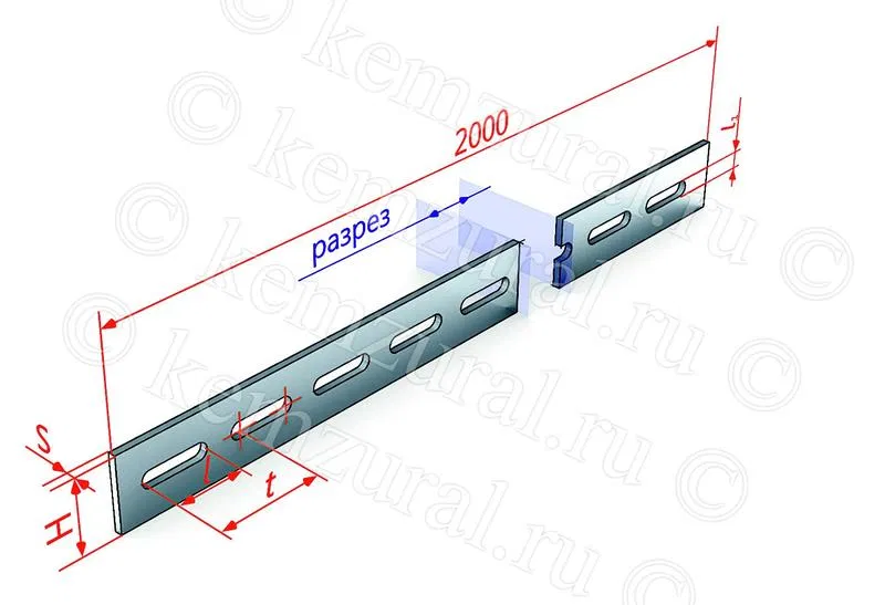 Полоса перфорированная 40мм L2000 2.0мм К106 ХЛ1 оцинк. КЭМЗ 465 400026 1f