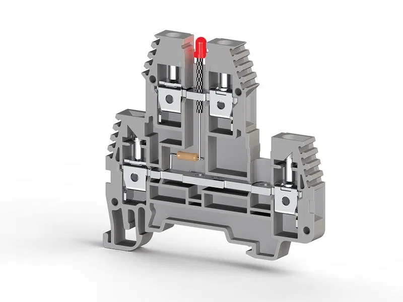 Клеммник 2-х ярусный 4кв.мм с индикацией 48 VAC сер. PIK4 NLD 48VAC Klemsan 319419