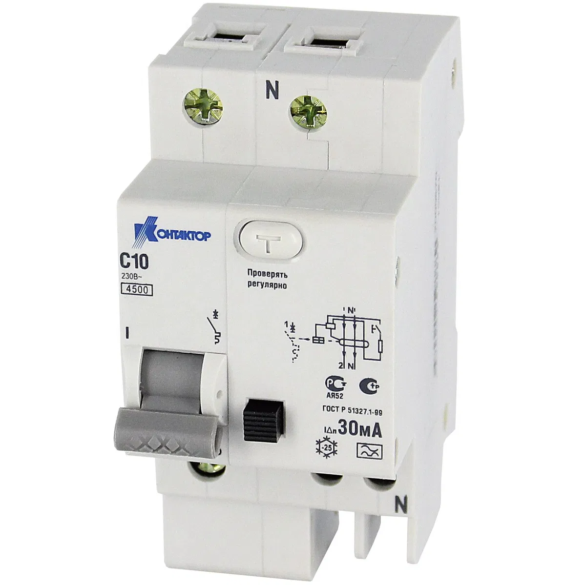 АВДТ-063 1P+N 40А Idn-30mA тип А КОНТАКТОР 7000675