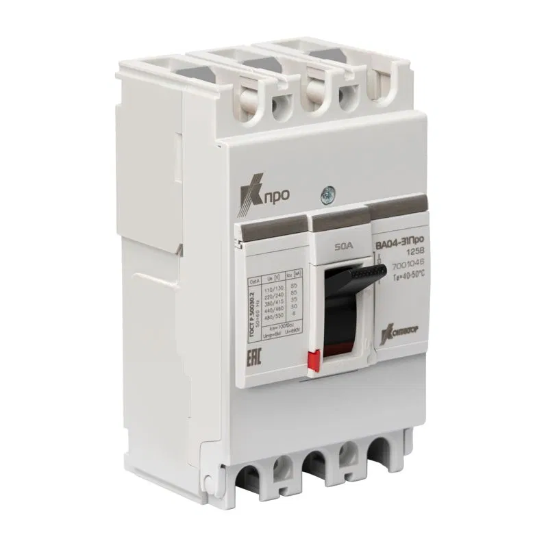 Выключатель автоматический 3п 50А 36кА ВА04-31 Про 125В Контактор 7001046 Контактор (группа IEK)