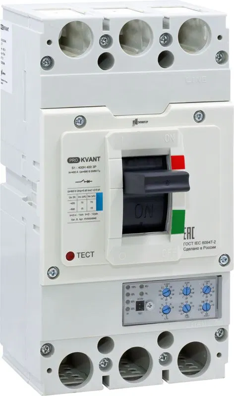 Выключатель автоматический PRO.KVANT S1-400S 3P 400А 50кА в литом корпусе с электрон. расцеп. Контактор KV0000945 Контактор (группа IEK)