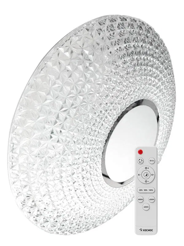 Светильник светодиодный PREMIUM CRYSTAL 75Вт 230В 3000-6500К 6000лм IP40 505х125мм настенно-потолочный управляемый с пультом ДУ КОСМОС KSCrys75W