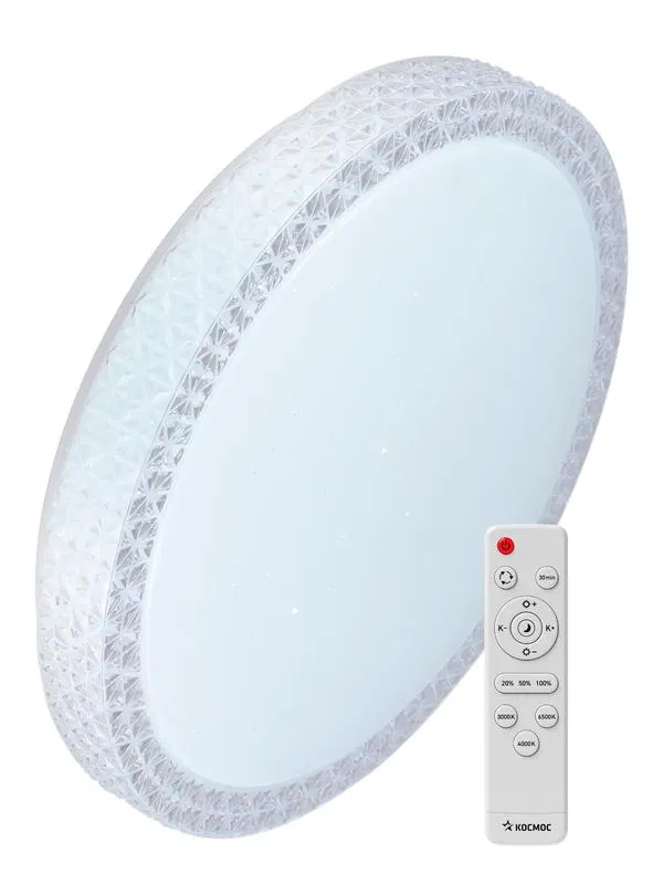 Светильник светодиодный PREMIUM SAPHIR 75Вт 230В 3000-6500К 6000лм IP40 495х115мм настенно-потолочный управляемый с пультом ДУ КОСМОС KSSaph75W