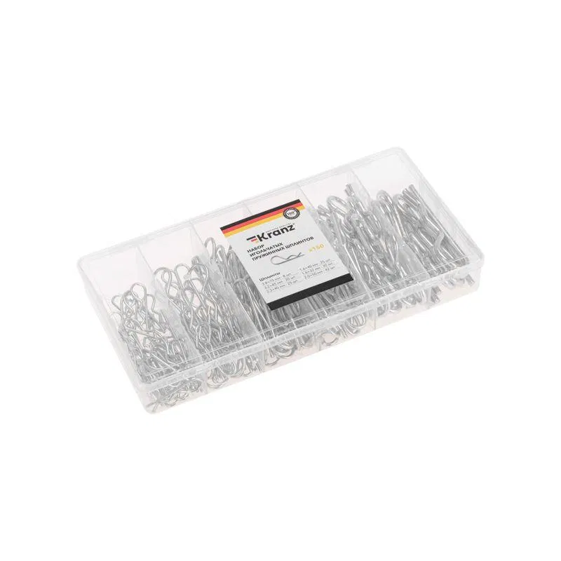 Набор игольчатых пружинных шплинтов (150шт/уп) Kranz KR-01-3101-15
