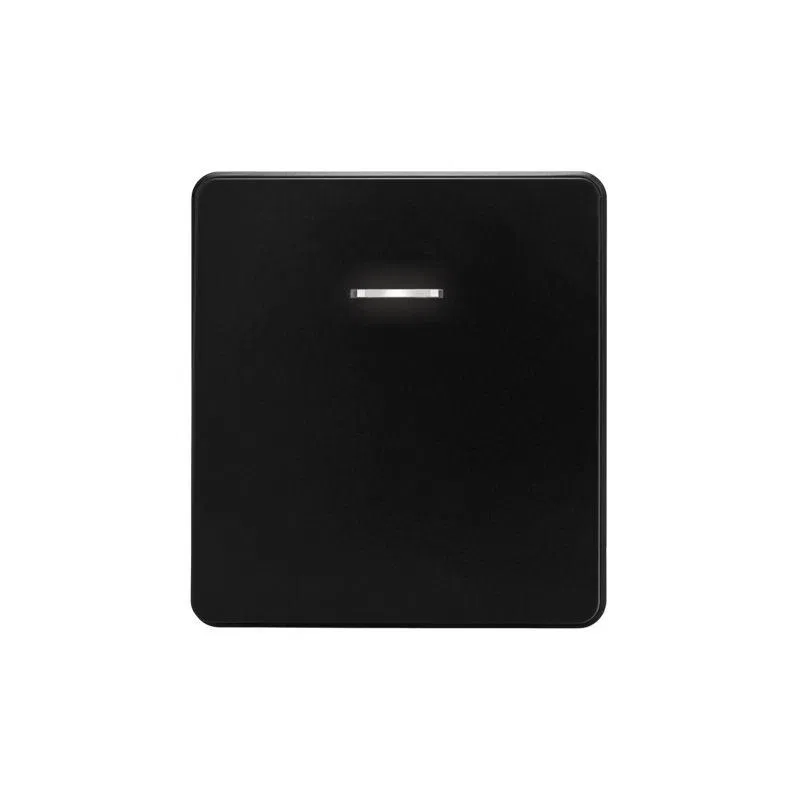 Выключатель 1-кл. СП ROUND MIELE 10А с подсветкой оникс Kranz KR-78-0713-3