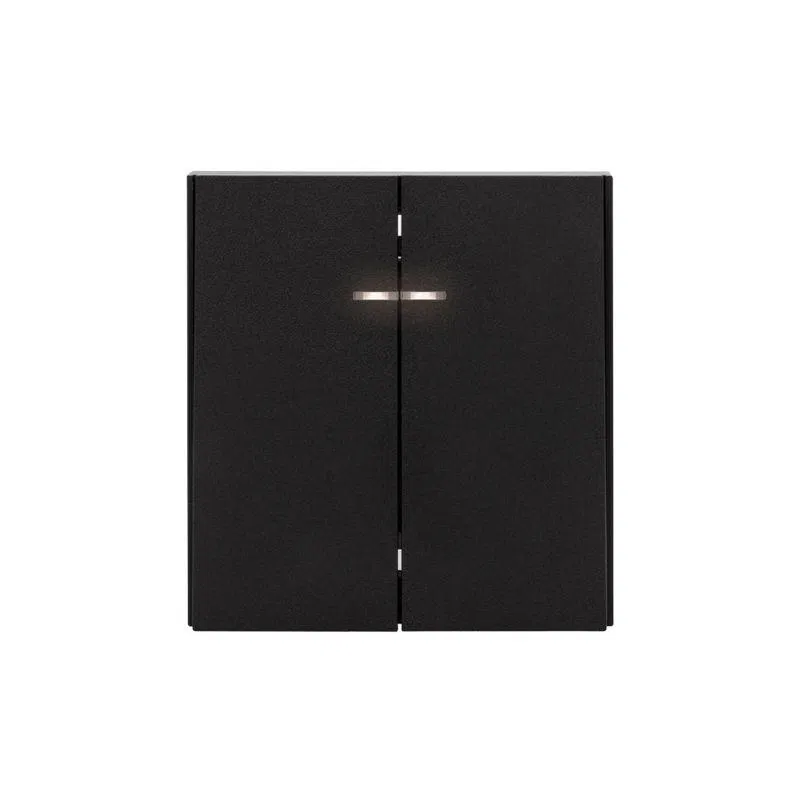 Выключатель 2-кл. СП STRONG MIELE 10А с подсветкой антрацит Kranz KR-78-0714-5