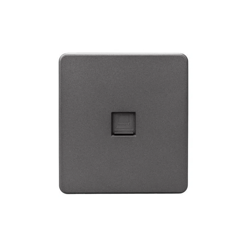 Розетка компьютерная СП ROUND MIELE RJ45 кат.6 титан Kranz KR-78-0724-2