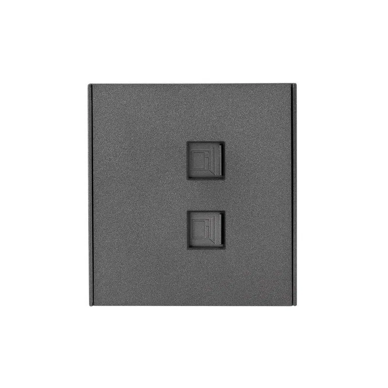 Розетка компьютерная 2-м СП STRONG RJ45 + RJ45 кат.6 IP20 графит Kranz KR-78-0725-6