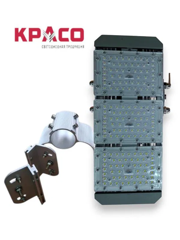 Светильник светодиодный SMD 130Вт 5000К IP67 20800лм 85-265В 380х150х55мм уличный с регулир. драйвером лира + кронштейн KRASO FZ-KL(S)-130