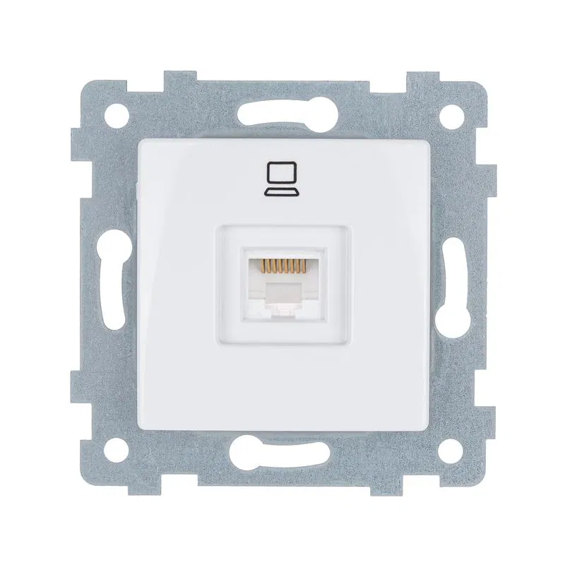 Розетка компьютерная 1-м Мария РК1-455 RJ45 кат.5E механизм бел. Кунцево 110022 Кунцево-Электро
