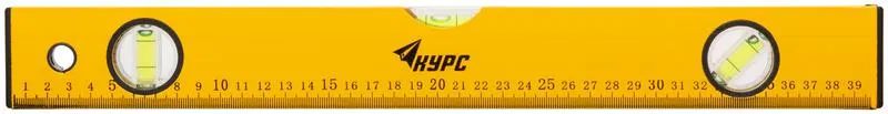 Уровень "Лайт" 400мм 3 глазка желт. корпус КУРС 18012