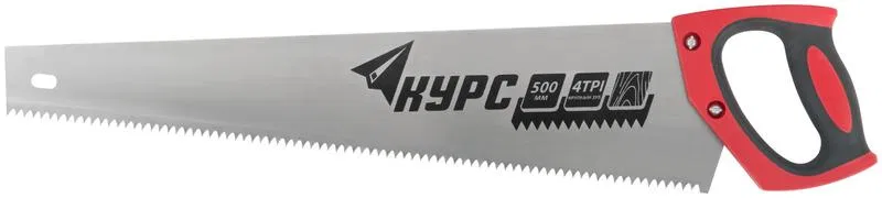 Ножовка по дереву универс. 500мм шаг 6.0мм пластик. прорезиненная ручка КУРС 40353