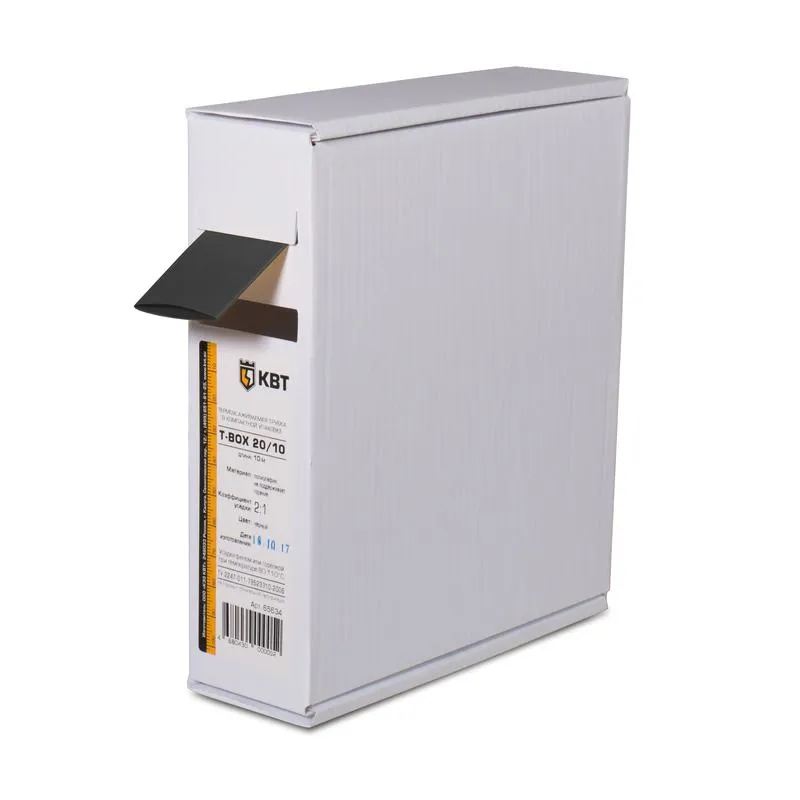 Трубка термоусадочная Т-BOX-20/10 черн (10м) 65634 КВТ