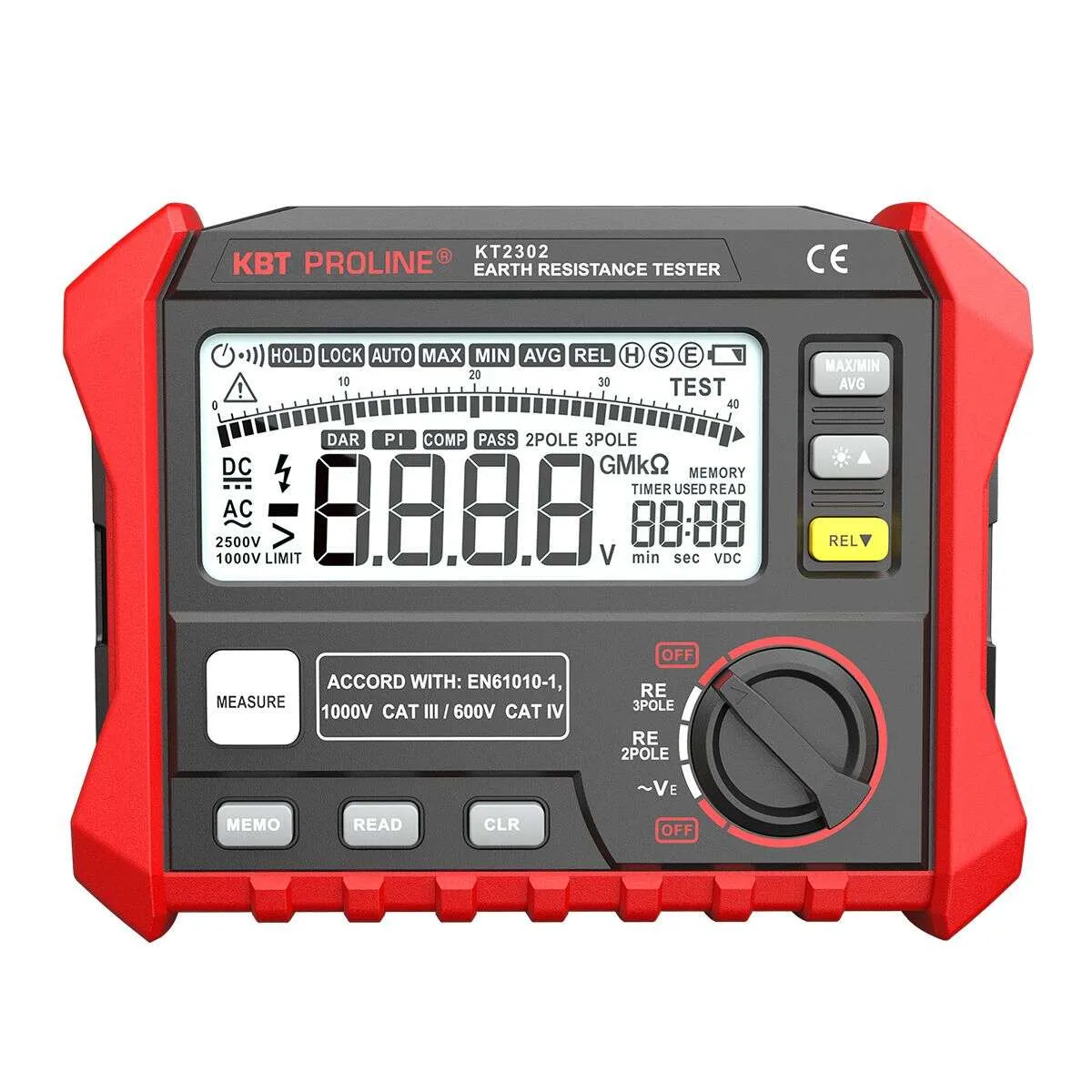 Измеритель сопротивления заземления цифровой KT 2302 серия PROLINE 87240 КВТ