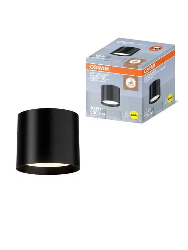 Светильник светодиодный SURFSP DL 10Вт 3000К тепл. бел. 530лм накладной черн. OSRAM 4607194231096 LEDVANCE